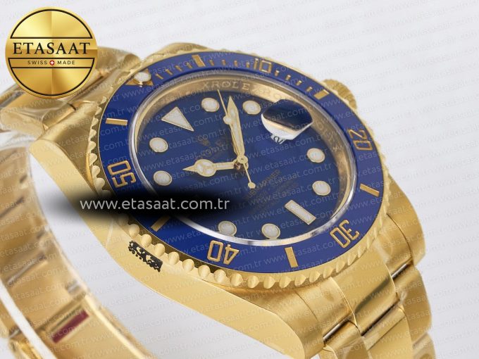 Submariner 116618 LB Blue Ceramic YG Plated 904L Steel VSF 1:1 Best Edition VS3135 - Görsel 7