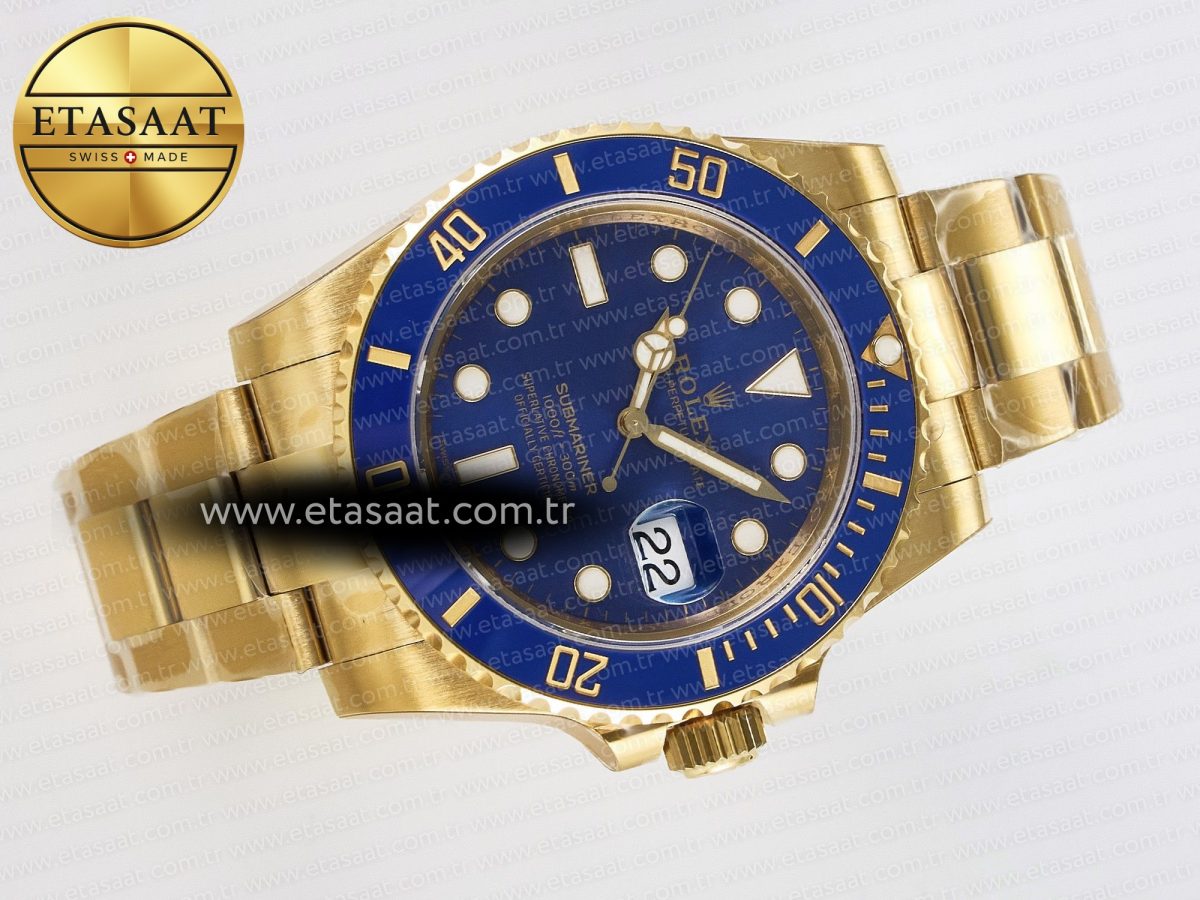 Submariner 116618 LB Blue Ceramic YG Plated 904L Steel VSF 1:1 Best Edition VS3135 - Görsel 8