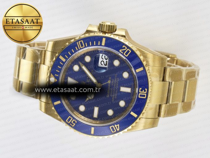 Submariner 116618 LB Blue Ceramic YG Plated 904L Steel VSF 1:1 Best Edition VS3135 - Görsel 9