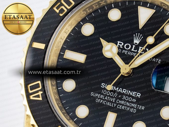 Submariner 116618 LN Black Ceramic YG Plated 904L Steel VSF 1:1 Best Edition VS3135 - Görsel 10