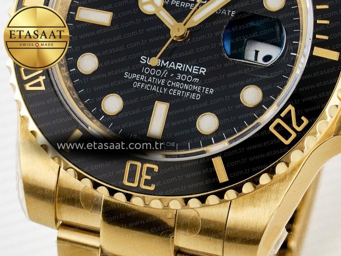 Submariner 116618 LN Black Ceramic YG Plated 904L Steel VSF 1:1 Best Edition VS3135 - Görsel 12