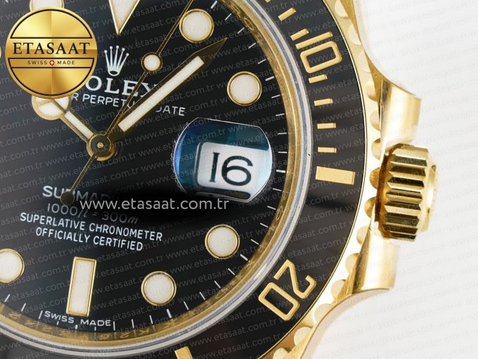 Submariner 116618 LN Black Ceramic YG Plated 904L Steel VSF 1:1 Best Edition VS3135 - Görsel 13