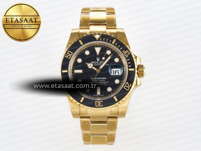 Submariner 116618 LN Black Ceramic YG Plated 904L Steel VSF 1:1 Best Edition VS3135 - Görsel 3