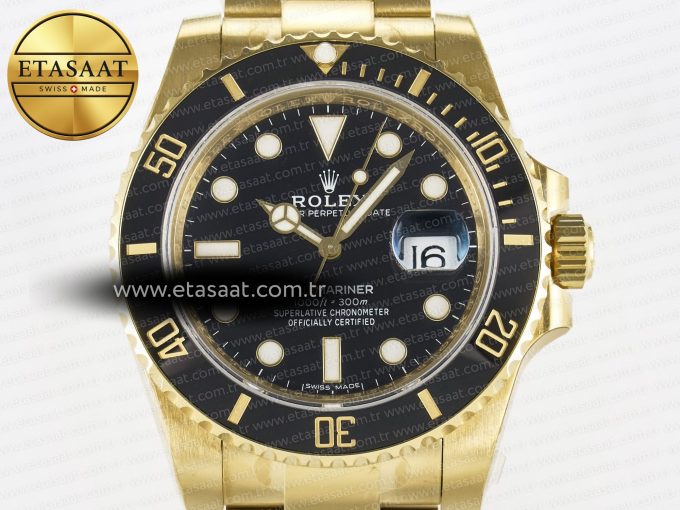 Submariner 116618 LN Black Ceramic YG Plated 904L Steel VSF 1:1 Best Edition VS3135 - Görsel 4