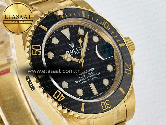 Submariner 116618 LN Black Ceramic YG Plated 904L Steel VSF 1:1 Best Edition VS3135 - Görsel 5
