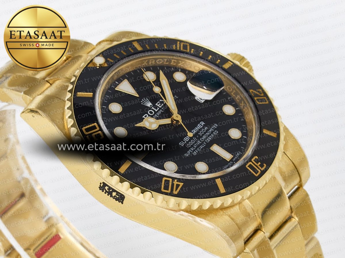 Submariner 116618 LN Black Ceramic YG Plated 904L Steel VSF 1:1 Best Edition VS3135 - Görsel 7