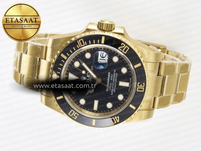 Submariner 116618 LN Black Ceramic YG Plated 904L Steel VSF 1:1 Best Edition VS3135 - Görsel 9