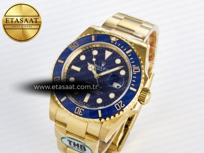 Submariner 126618 LB YG THBF 1:1 Best Edition Blue Dial On YG Bracelet SH3235 - Görsel 1