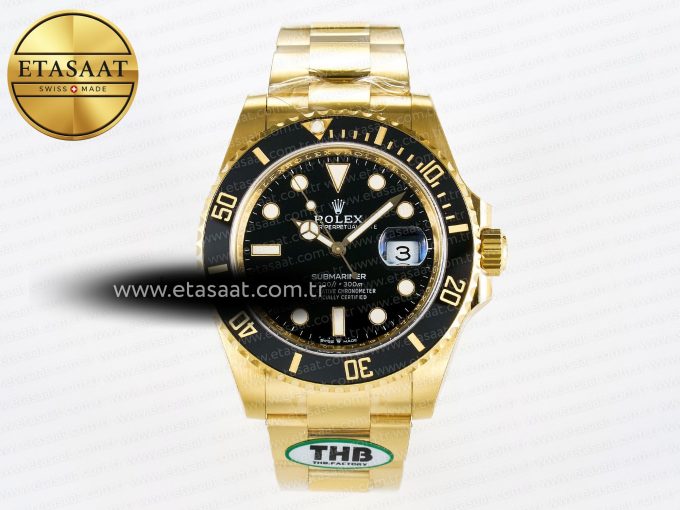 Submariner 126618 LN YG THBF 1:1 Best Edition Black Dial On YG Bracelet SH3235 - Görsel 3