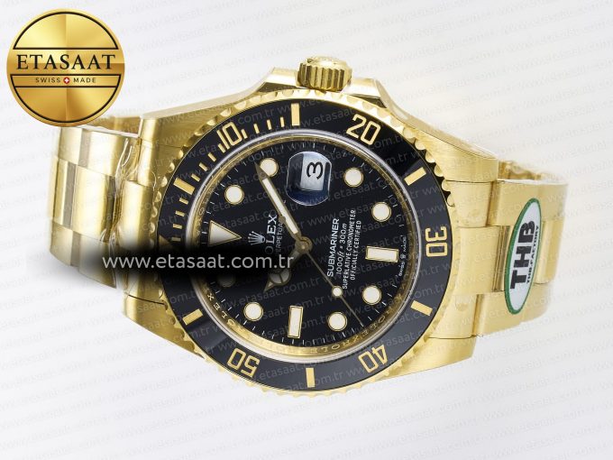 Submariner 126618 LN YG THBF 1:1 Best Edition Black Dial On YG Bracelet SH3235 - Görsel 9
