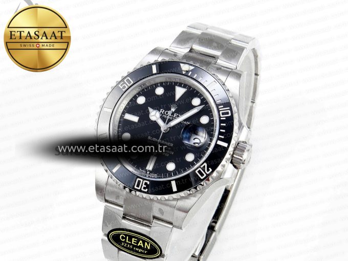 SUBMARINER 41MM 126610 LN BLACK CERAMIC 904L STEEL CLEAN 1:1 BEST EDITION VR3235 - Görsel 1