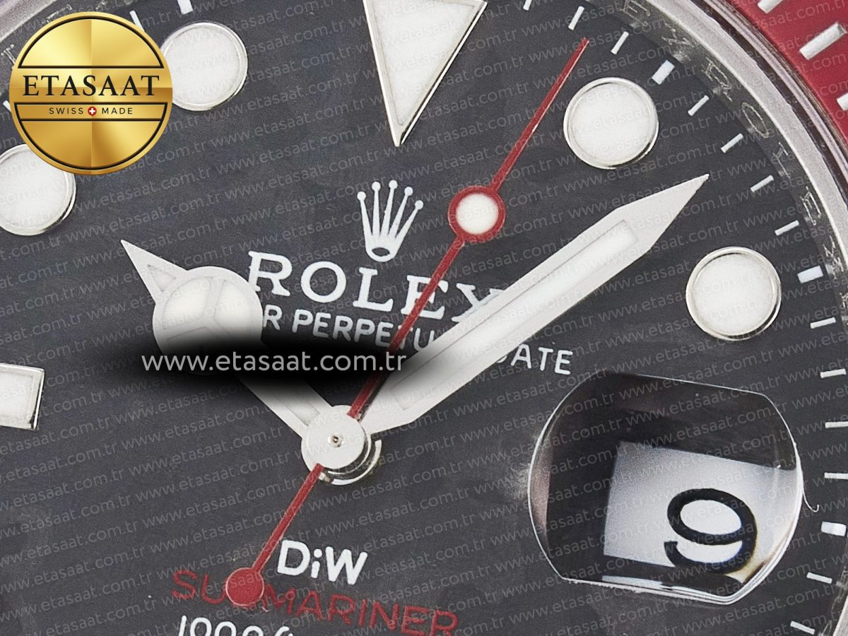 Rolex Submariner DIW Red Ceramic Bezel Black Carbon Dial on Sandblasted VS3135 - Görsel 10