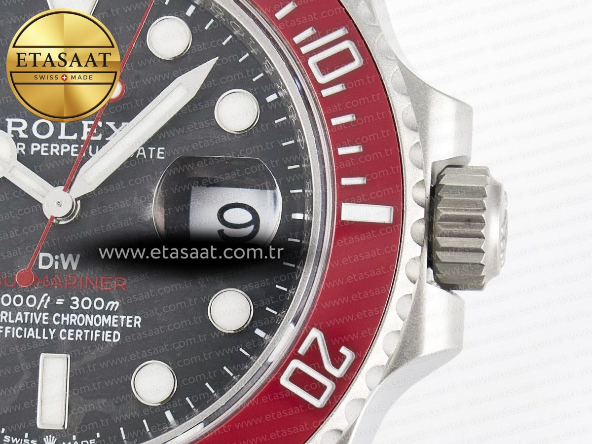 Rolex Submariner DIW Red Ceramic Bezel Black Carbon Dial on Sandblasted VS3135 - Görsel 11