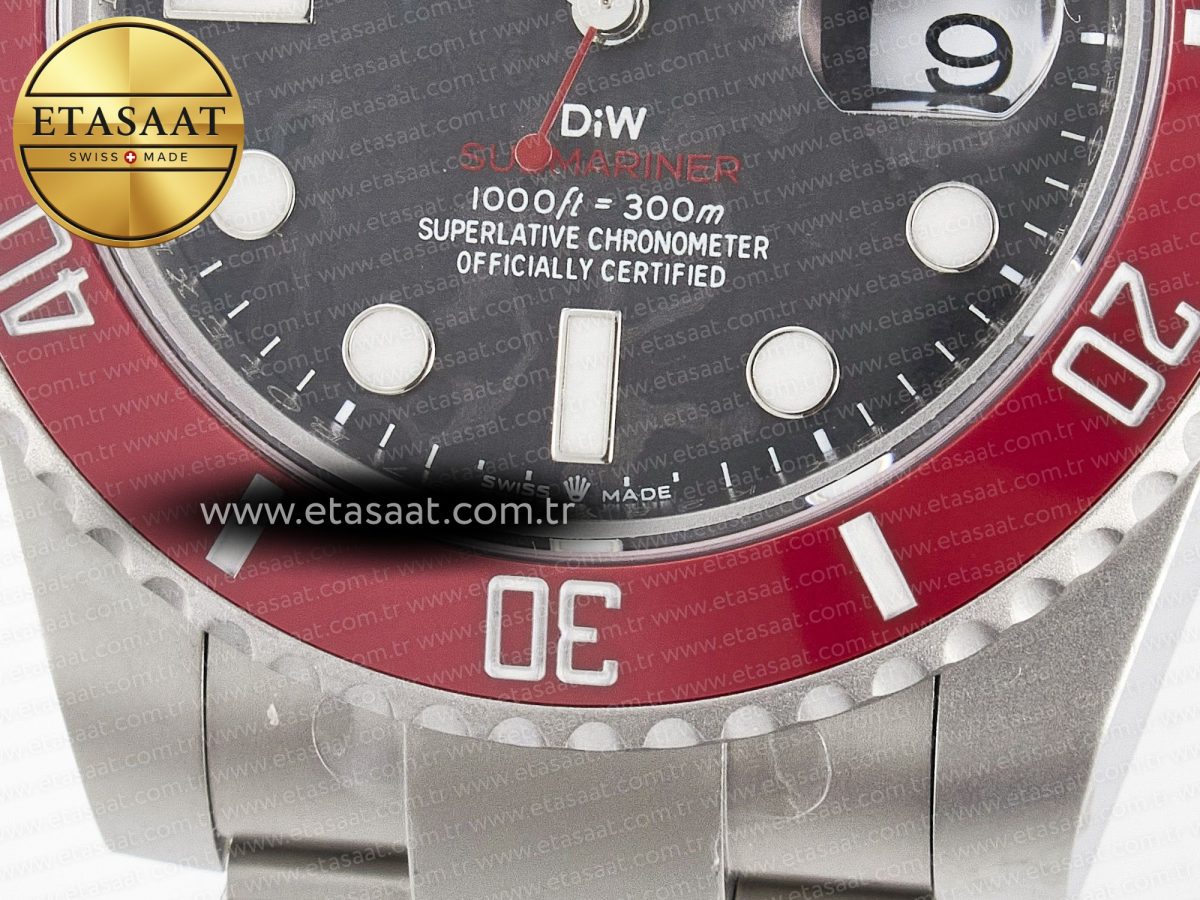 Rolex Submariner DIW Red Ceramic Bezel Black Carbon Dial on Sandblasted VS3135 - Görsel 12