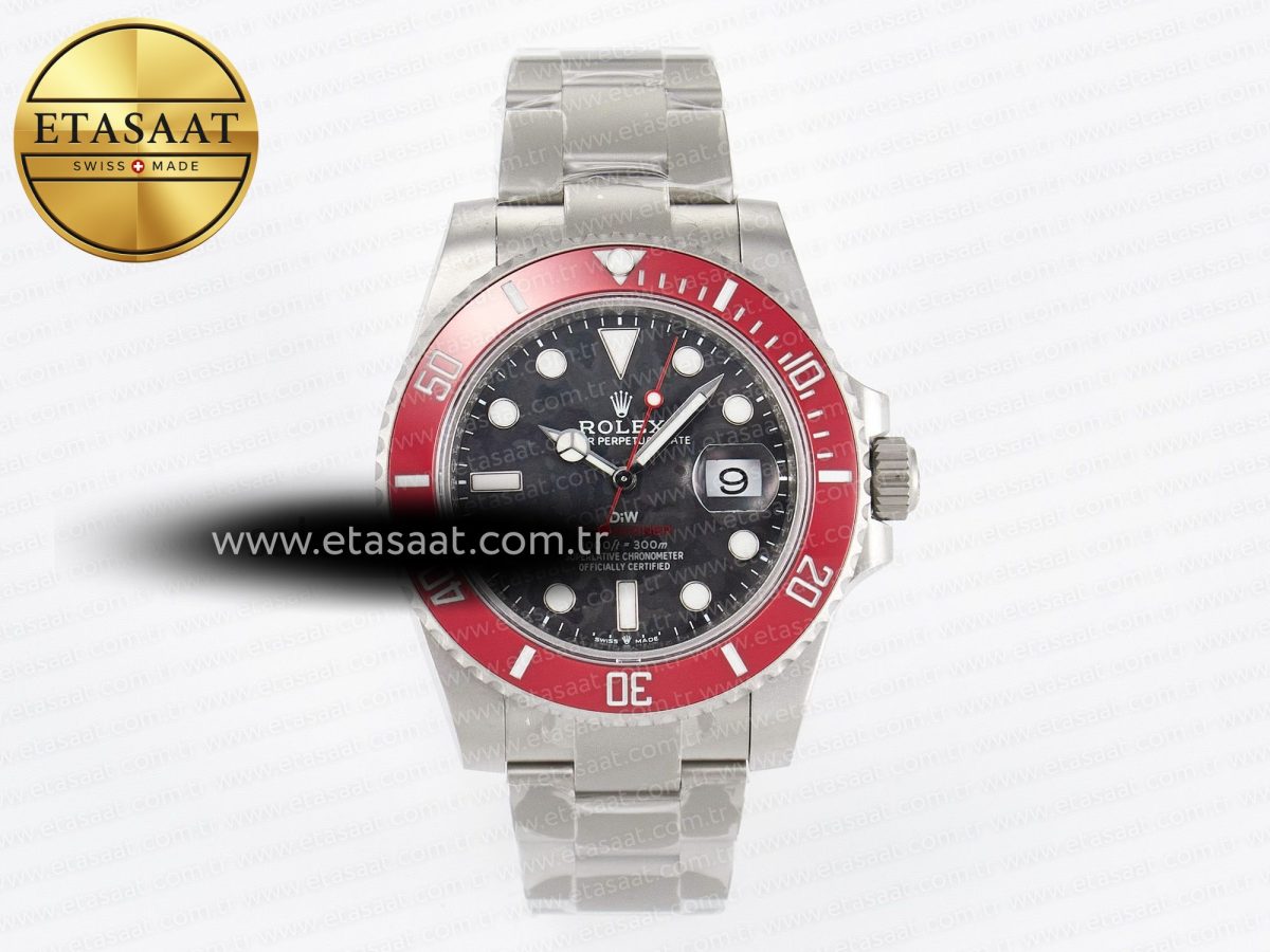 Rolex Submariner DIW Red Ceramic Bezel Black Carbon Dial on Sandblasted VS3135 - Görsel 3