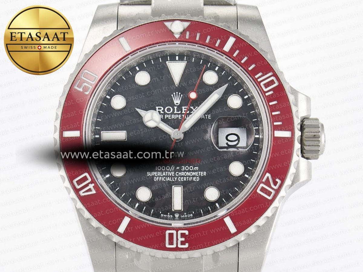 Rolex Submariner DIW Red Ceramic Bezel Black Carbon Dial on Sandblasted VS3135 - Görsel 4