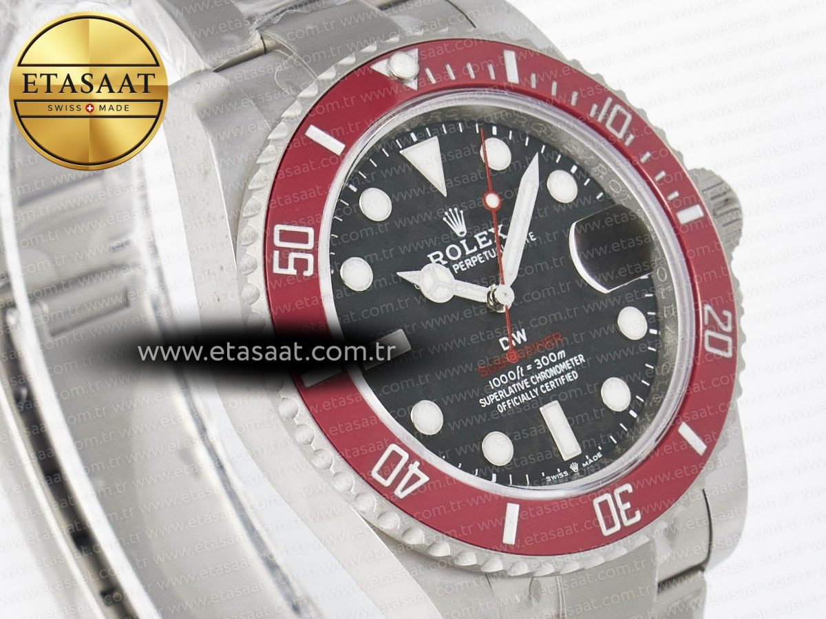 Rolex Submariner DIW Red Ceramic Bezel Black Carbon Dial on Sandblasted VS3135 - Görsel 5