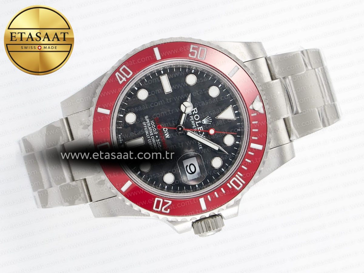 Rolex Submariner DIW Red Ceramic Bezel Black Carbon Dial on Sandblasted VS3135 - Görsel 8