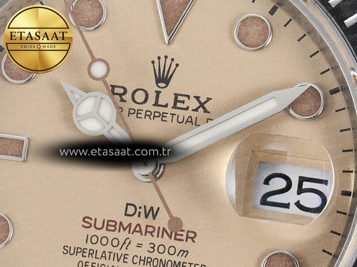 Rolex Submariner DIW Sandblasted  Brown Dial on SS VS3135 - Görsel 10