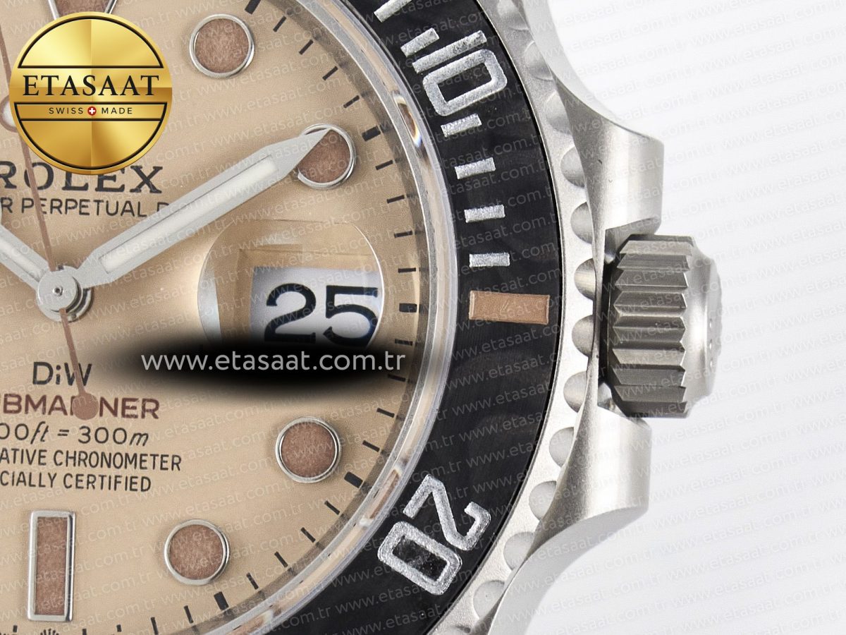 Rolex Submariner DIW Sandblasted  Brown Dial on SS VS3135 - Görsel 11