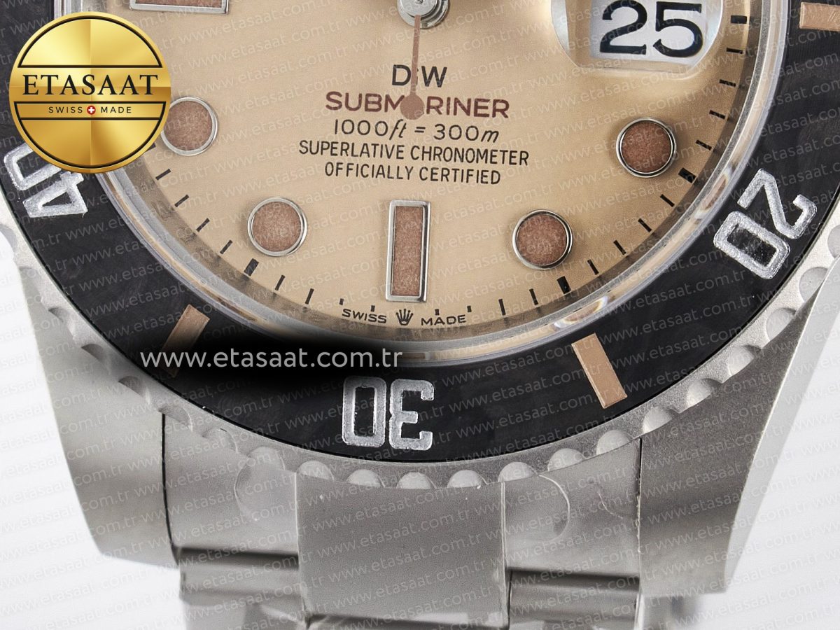 Rolex Submariner DIW Sandblasted  Brown Dial on SS VS3135 - Görsel 12