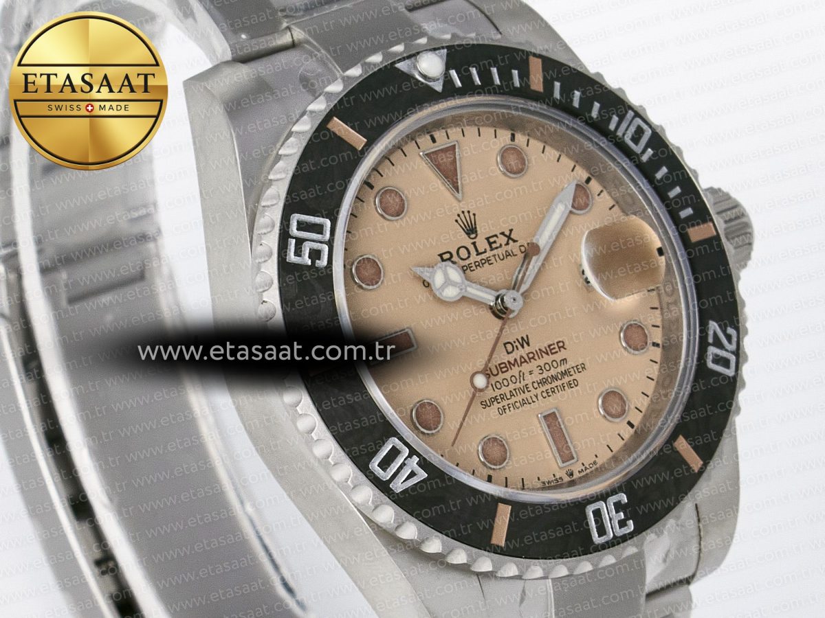 Rolex Submariner DIW Sandblasted  Brown Dial on SS VS3135 - Görsel 5