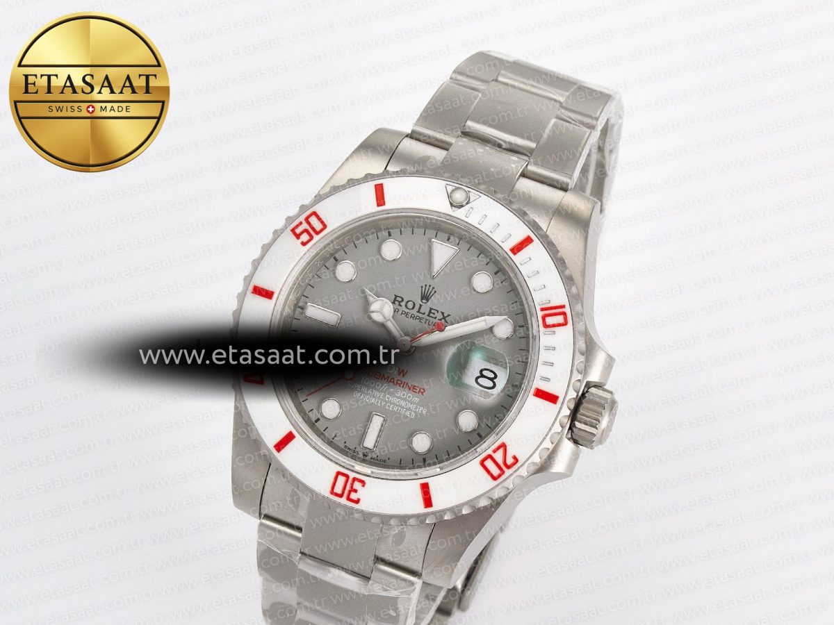 Rolex Submariner DIW Sandblasted Gray Dial White Ceramic Bezel on SS VS3135 - Görsel 1