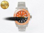 Rolex Submariner DIW Sandblasted  Orange Ceramic Bezel Orange/Black Dial On SS VS3135 - Görsel 3