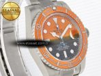 Rolex Submariner DIW Sandblasted  Orange Ceramic Bezel Orange/Black Dial On SS VS3135 - Görsel 5
