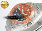Rolex Submariner DIW Sandblasted  Orange Ceramic Bezel Orange/Black Dial On SS VS3135 - Görsel 6