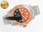 Rolex Submariner DIW Sandblasted  Orange Ceramic Bezel Orange/Black Dial On SS VS3135 - Görsel 8