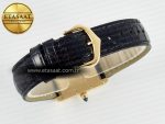 Tank Louis Cartier Small YG 29mm DRF 1:1 Best Edition Black Dial on Black Leather Strap Swiss Quartz - Görsel 14