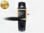 Tank Louis Cartier Small YG 29mm DRF 1:1 Best Edition Black Dial on Black Leather Strap Swiss Quartz - Görsel 3