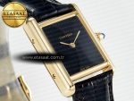 Tank Louis Cartier Small YG 29mm DRF 1:1 Best Edition Black Dial on Black Leather Strap Swiss Quartz - Görsel 5