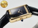 Tank Louis Cartier Small YG 29mm DRF 1:1 Best Edition Black Dial on Black Leather Strap Swiss Quartz - Görsel 6