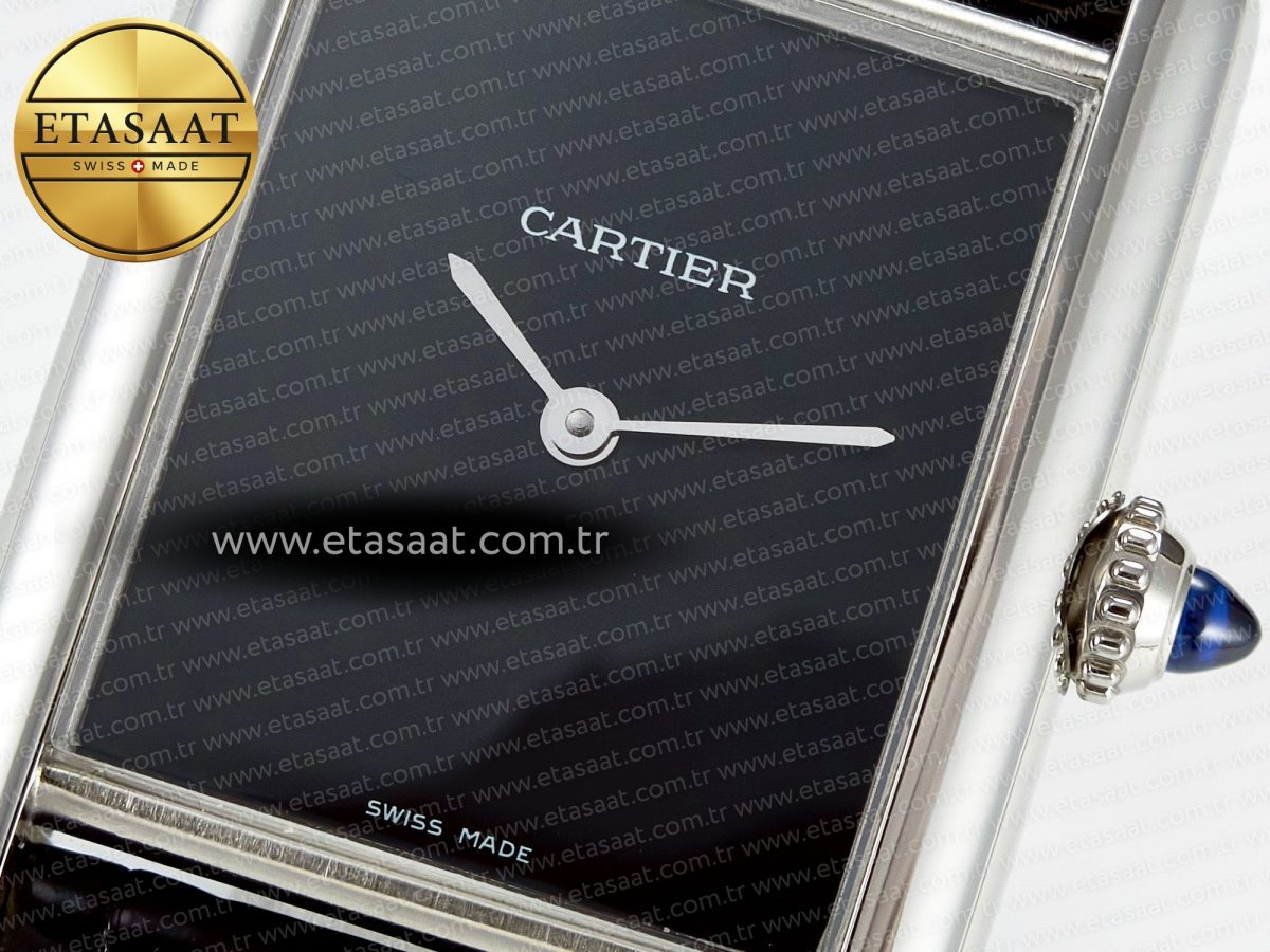 Cartier Tank Must Large Black Leather Strap Swiss Quartz - Görsel 10