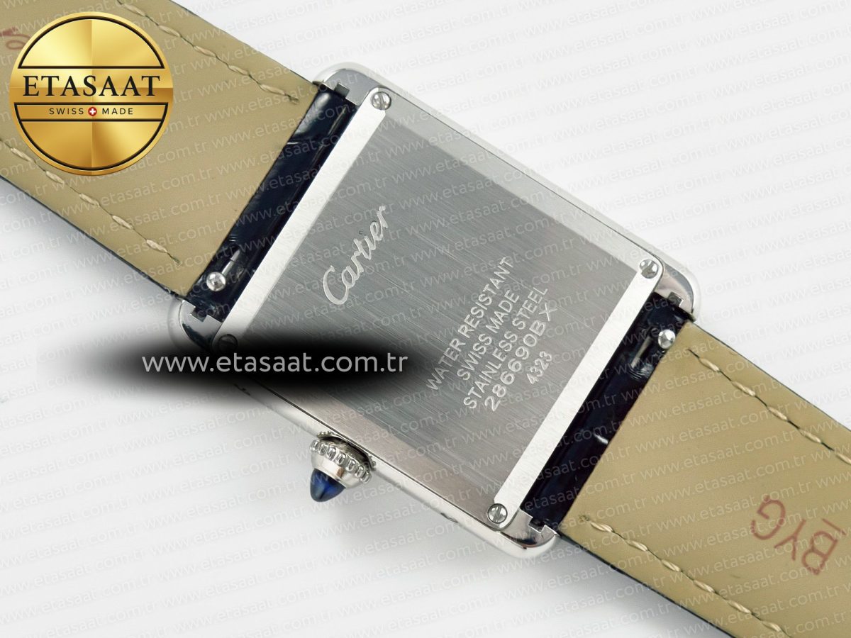 Cartier Tank Must Large Black Leather Strap Swiss Quartz - Görsel 15