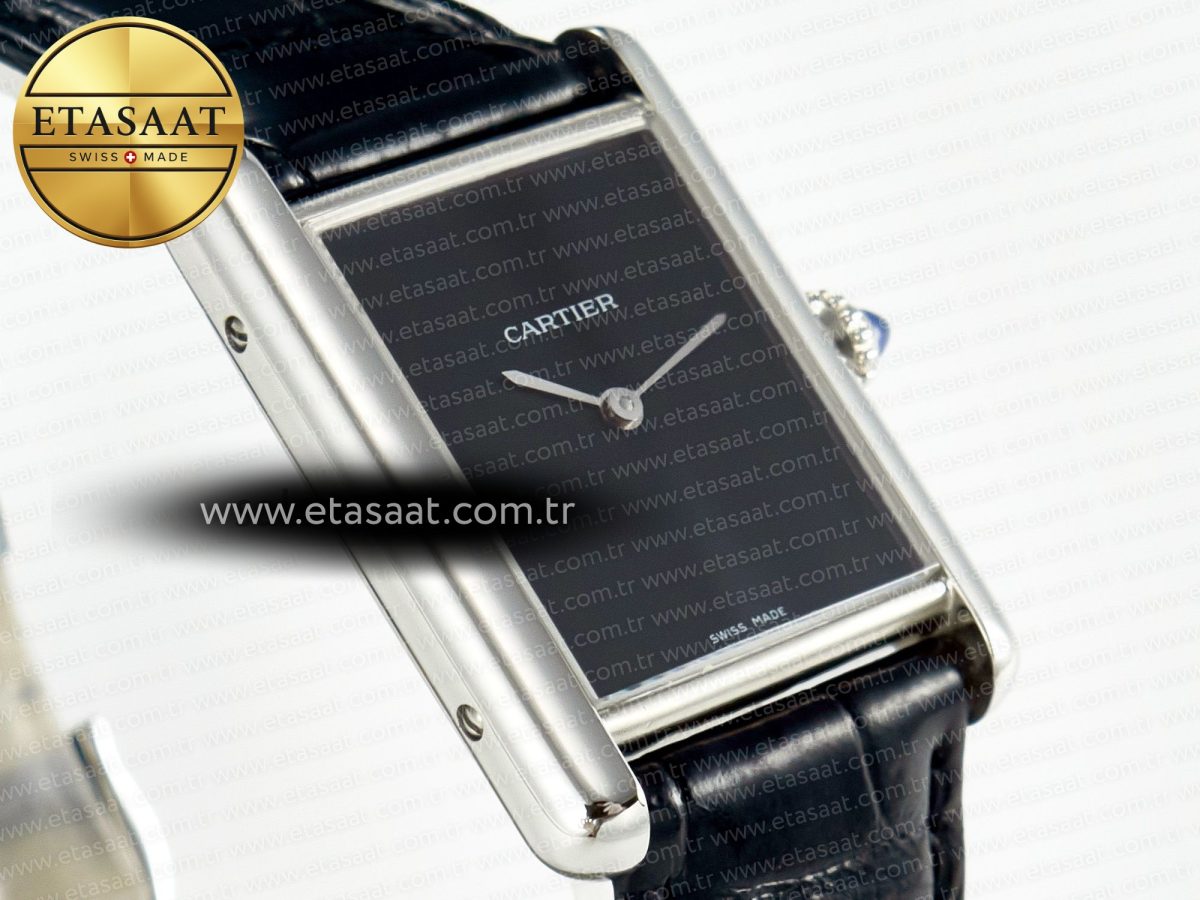 Cartier Tank Must Large Black Leather Strap Swiss Quartz - Görsel 5