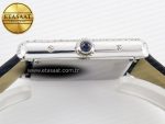 Tank Must Large SS 33.7mm DRF 1:1 Best Edition White Dial Diamonds Bezel on Black Calfskin Strap Swiss Quartz - Görsel 13