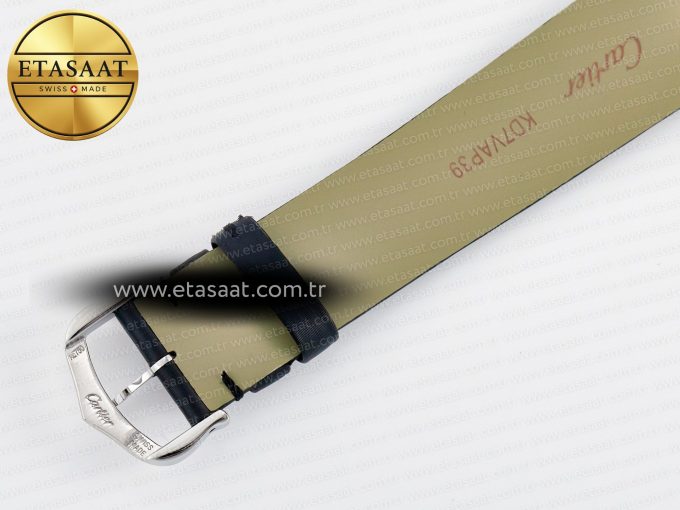 Tank Must Large SS 33.7mm DRF 1:1 Best Edition White Dial Diamonds Bezel on Black Calfskin Strap Swiss Quartz - Görsel 18
