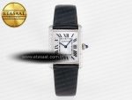 Tank Must Large SS 33.7mm DRF 1:1 Best Edition White Dial Diamonds Bezel on Black Calfskin Strap Swiss Quartz - Görsel 3