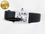 Tank Must Large SS 33.7mm DRF 1:1 Best Edition White Dial Diamonds Bezel on Black Calfskin Strap Swiss Quartz - Görsel 9