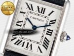 Tank Must Large SS 33.7mm DRF 1:1 Best Edition White Dial on Black Leather Strap Swiss Quartz - Görsel 10