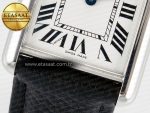Tank Must Large SS 33.7mm DRF 1:1 Best Edition White Dial on Black Leather Strap Swiss Quartz - Görsel 11