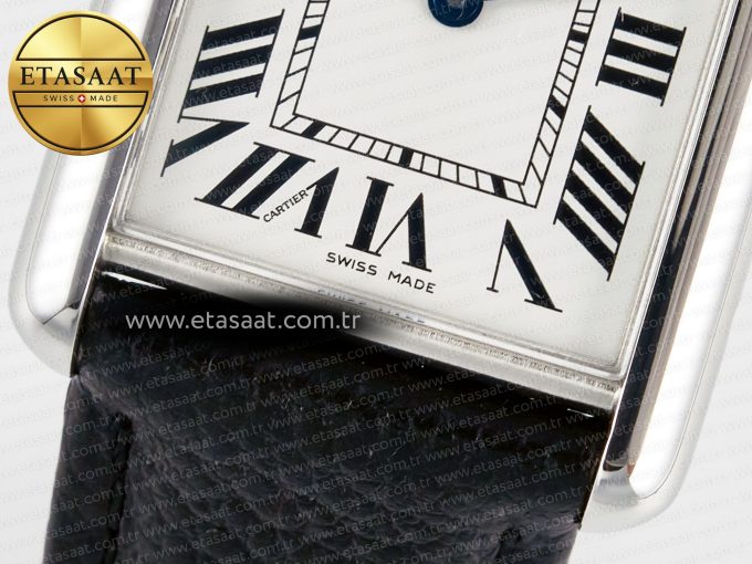 Tank Must Large SS 33.7mm DRF 1:1 Best Edition White Dial on Black Leather Strap Swiss Quartz - Görsel 11