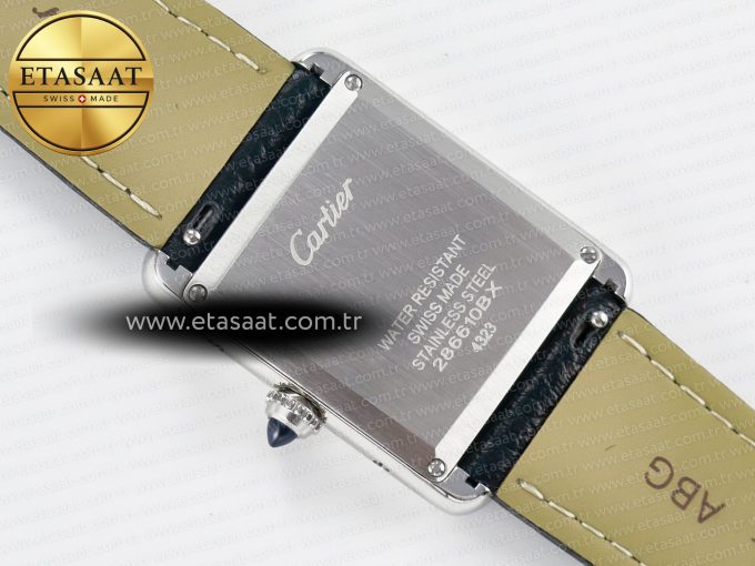 Tank Must Large SS 33.7mm DRF 1:1 Best Edition White Dial on Black Leather Strap Swiss Quartz - Görsel 17