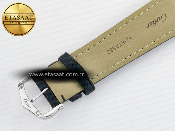 Tank Must Large SS 33.7mm DRF 1:1 Best Edition White Dial on Black Leather Strap Swiss Quartz - Görsel 18