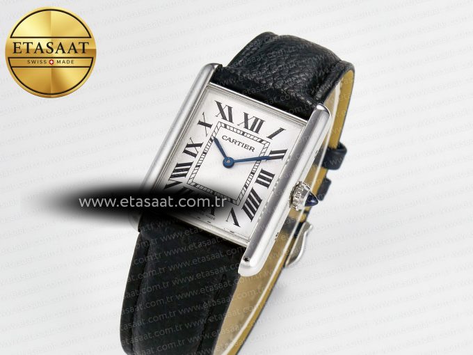 Tank Must Large SS 33.7mm DRF 1:1 Best Edition White Dial on Black Leather Strap Swiss Quartz - Görsel 2