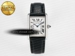 Tank Must Large SS 33.7mm DRF 1:1 Best Edition White Dial on Black Leather Strap Swiss Quartz - Görsel 3