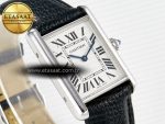Tank Must Large SS 33.7mm DRF 1:1 Best Edition White Dial on Black Leather Strap Swiss Quartz - Görsel 5